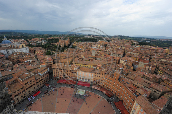 Siena, Piazza del Campo, view from Torre del Mangia, Toscana 2012